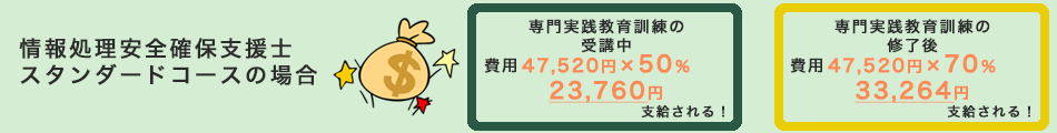 情報処理安全確保支援士スタンダードコースの支給額